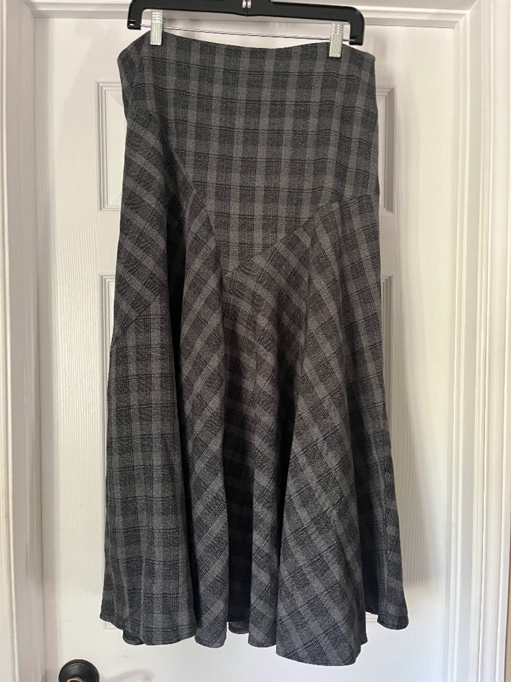 Vintage Jessica Grey and Black Plaid Skirt, Size 12